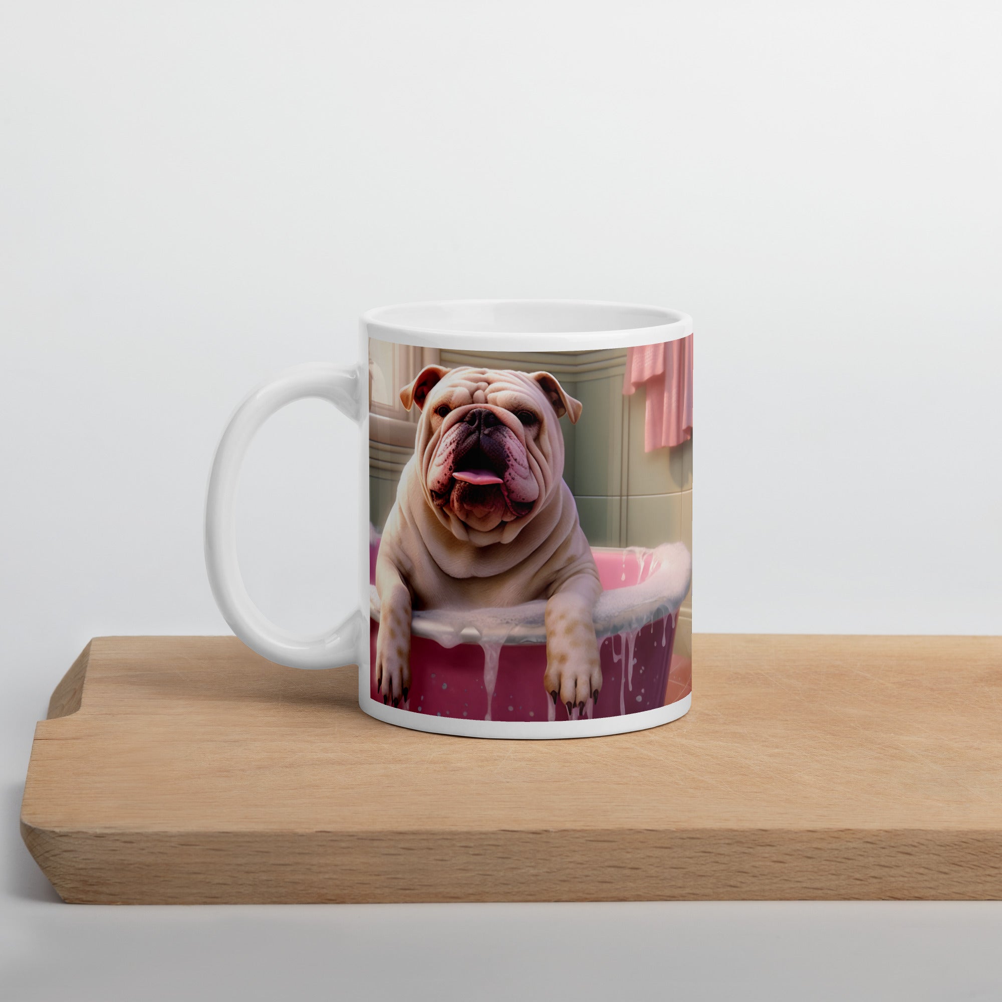 White glossy mug