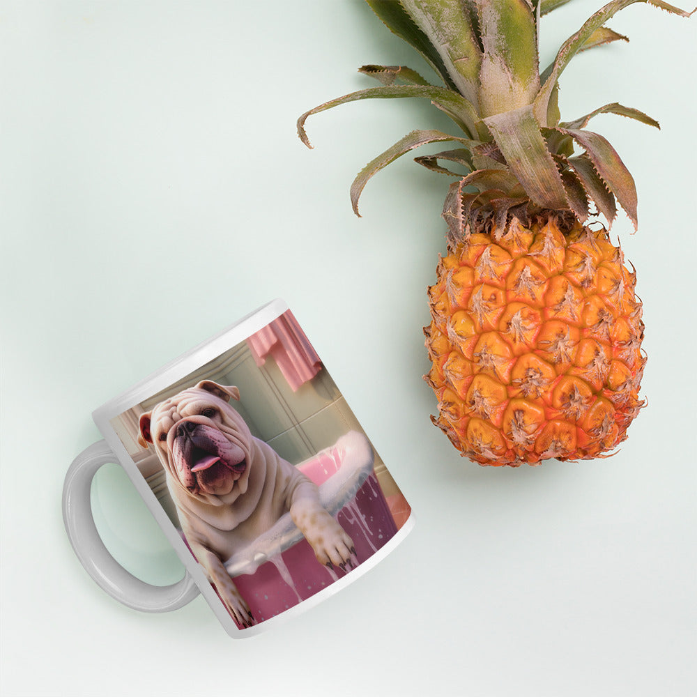White glossy mug