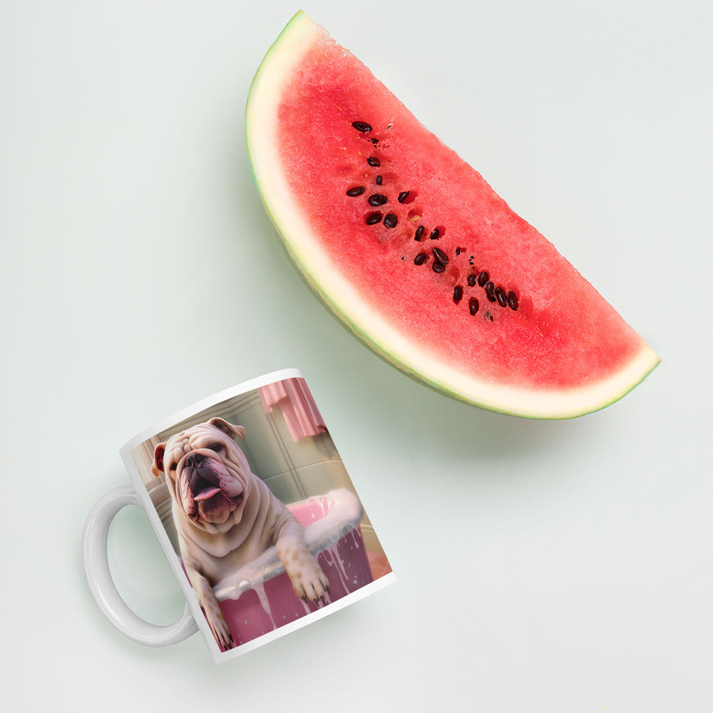 White glossy mug