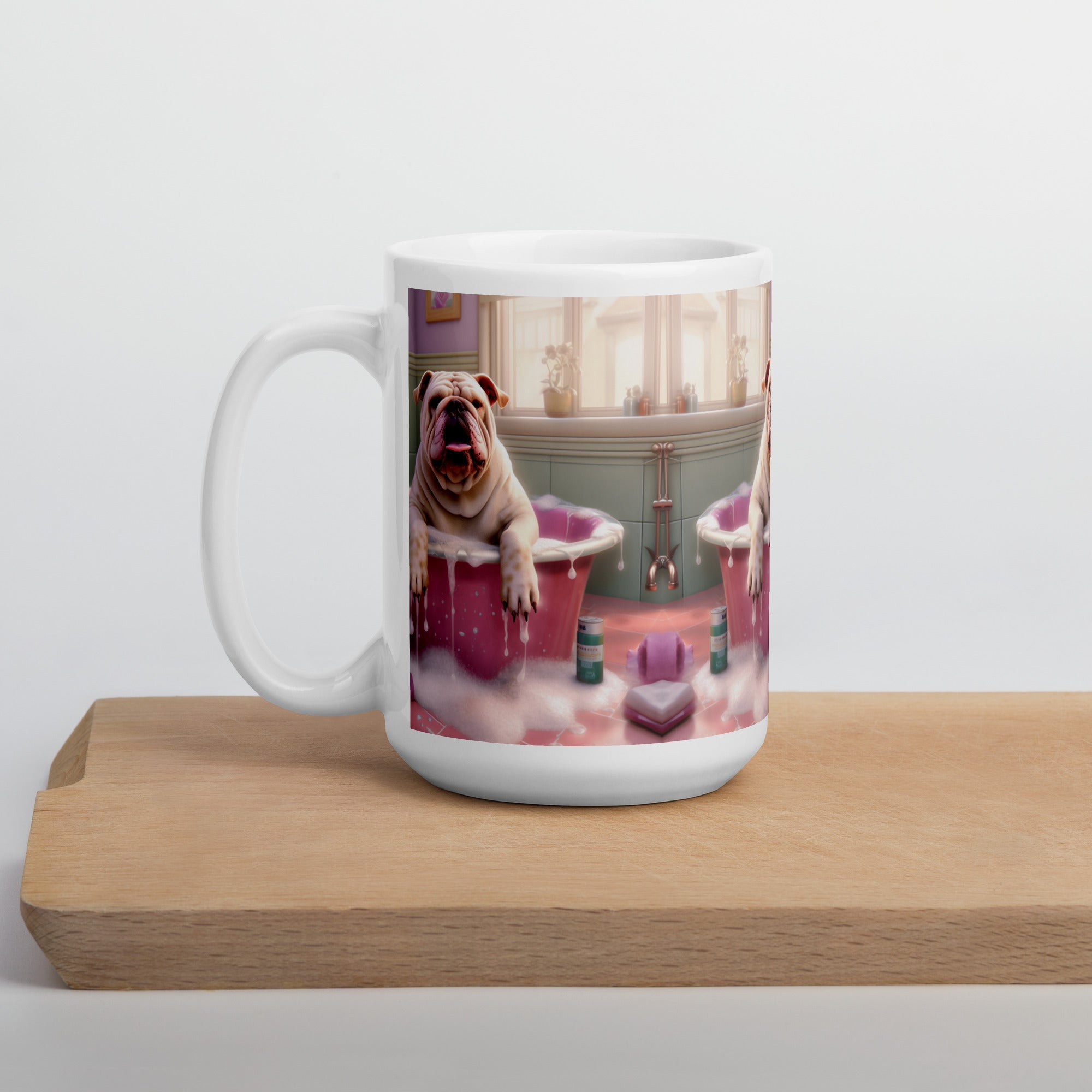White glossy mug