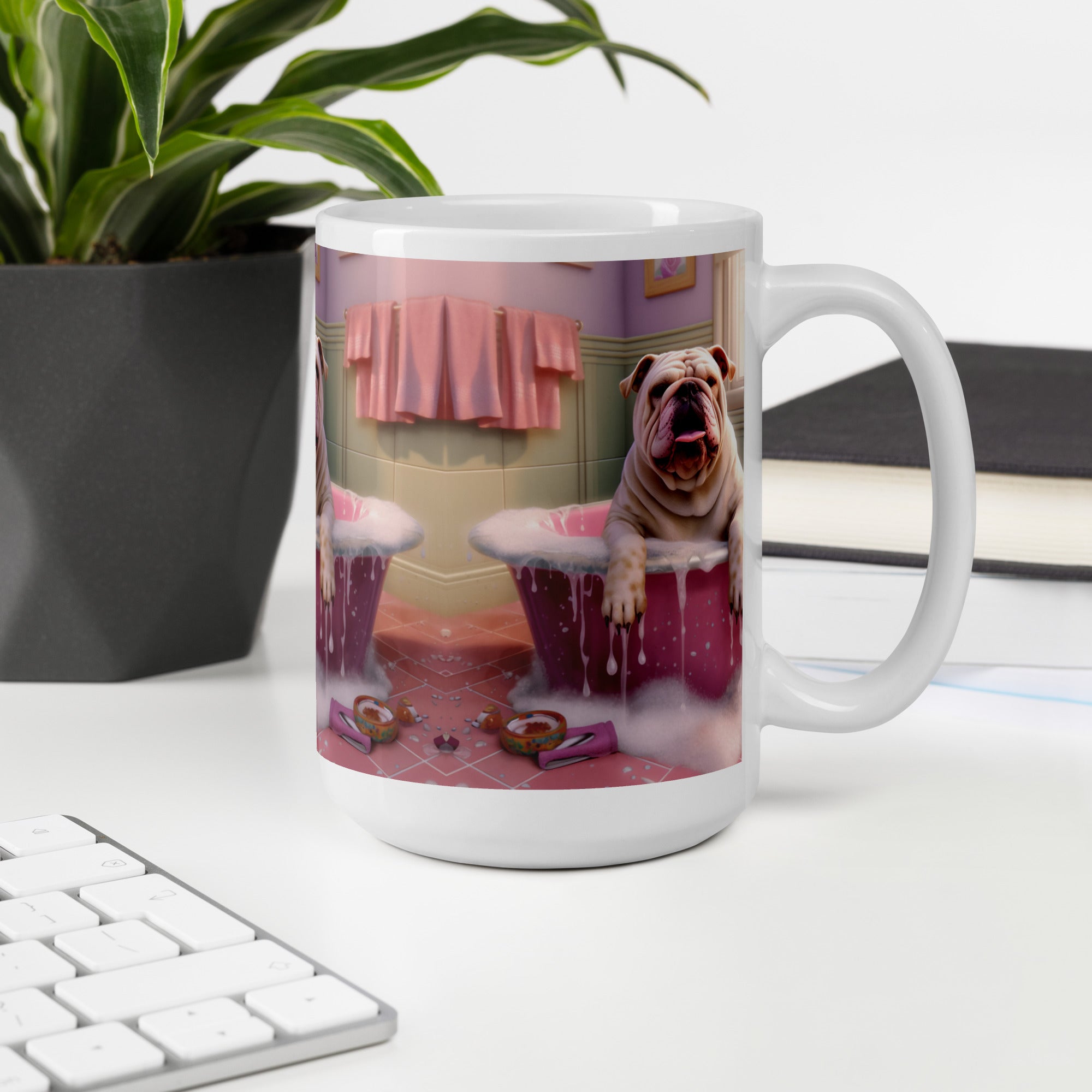 White glossy mug