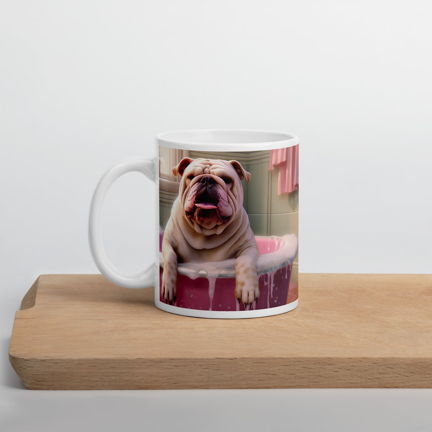 White glossy mug