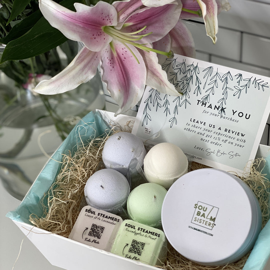 Relax at Home Spa Gift Set - Bath Bombs and Shower Steamers